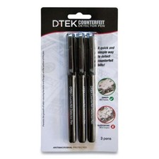 Controltek 560191 Dtek Counterfeit Detector Pens, U.s. Currency, 3/pack