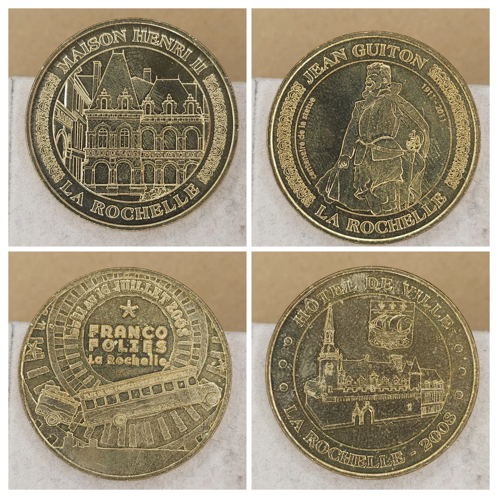 Charente-Maritime - Lot Jetons Touristiques Médailles Souvenirs Monnaie de Paris
