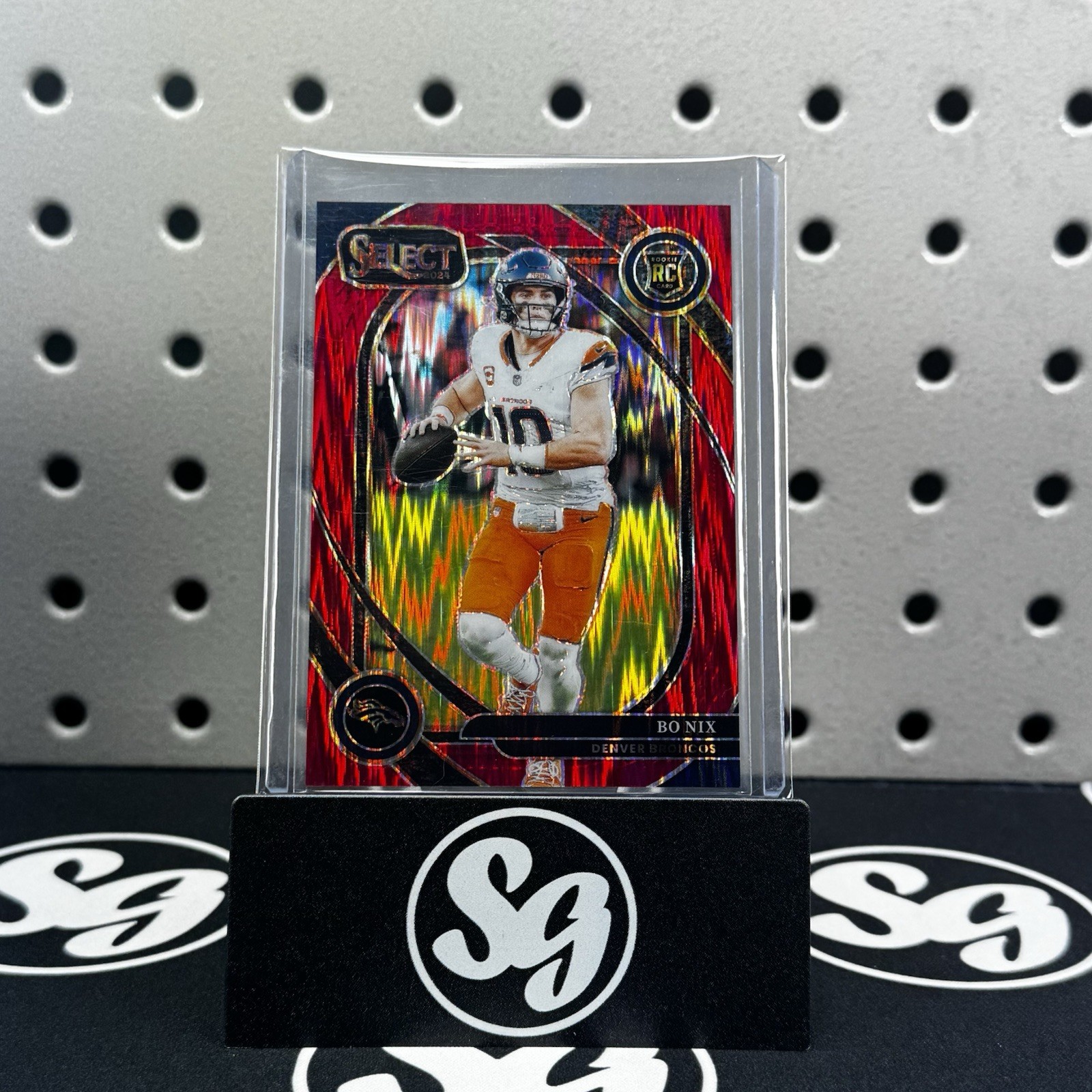 2024 Panini Select Club Level Red Shock Prizm Bo Nix #221 Broncos Rookie /249