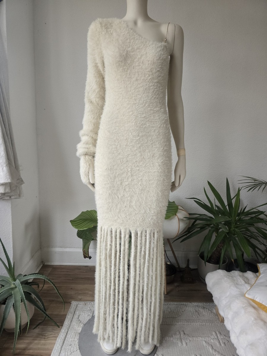knitted flower dress Suki Knit Maxi Dress With Flowers - Nude main image 0