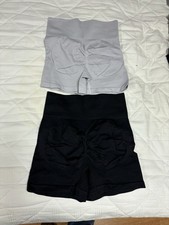 Women s Shapewear Shorts S 2 Pack Black Gray High Waist Butt Lift Seamless