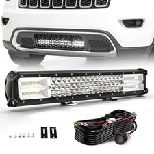 For 11-20 Grand Cherokee 20 Led Light Bar Behind The Mesh Opening W Wiring 12v