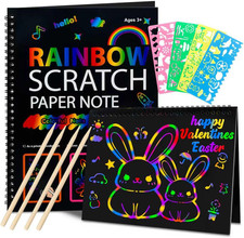 Valentines Day Gifts for Kids: Scratch Paper Art Crafts Back to School Classroom
