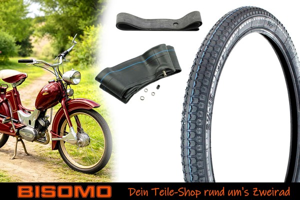 Reifen 2.25 X 19 Zoll Heidenau M3 M/C 32S Schlauch Felgenband Simson SR2 ZüNdapp-image