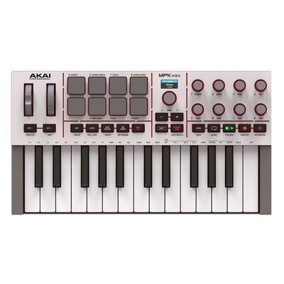 【美品】AKAI MPK mini スペシャルエディションホワイト Akai Professional MPK Mini 4 25-Key White 8 Pads MIDI Keyboard w