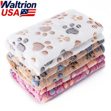 3 Pack Premium Fleece Pet Blanket Flannel Paw Print Throw Small