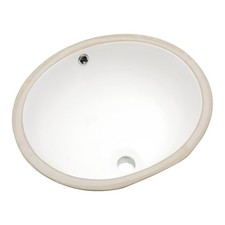 19 16" Undermount Bathroom Sink Oval Vanity Basin White Ceramic W/Overflow