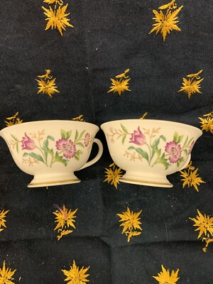 Franciscan Fine China 2 Mariposa And 2 Sonora Teacup Made In California USA Rose