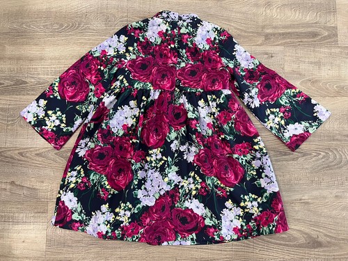 Janie and Jack Girl's Floral Holiday Dress size 6 Magenta Pink Party Lined - Picture 3 of 8