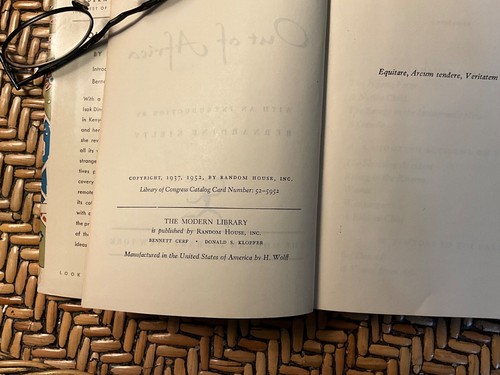 Out of Africa Isak Dinesen Modern Library #23 HCDJ 1952 NF - Imagen 2 de 3