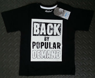 Primark Jungen T-Shirt ''Back By Popular Demand'' schwarz Größen 1-8 Jahre