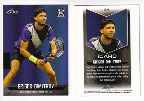 2021 LEAF ICARD GRIGOR DIMITROV BULGARIA TENNIS STAR ROOKIE CARD LIMITED TO 186