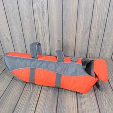 Frisco Dog Life Jacket Size Medium Orange Gray 30-55lbs Girth 21"-25"