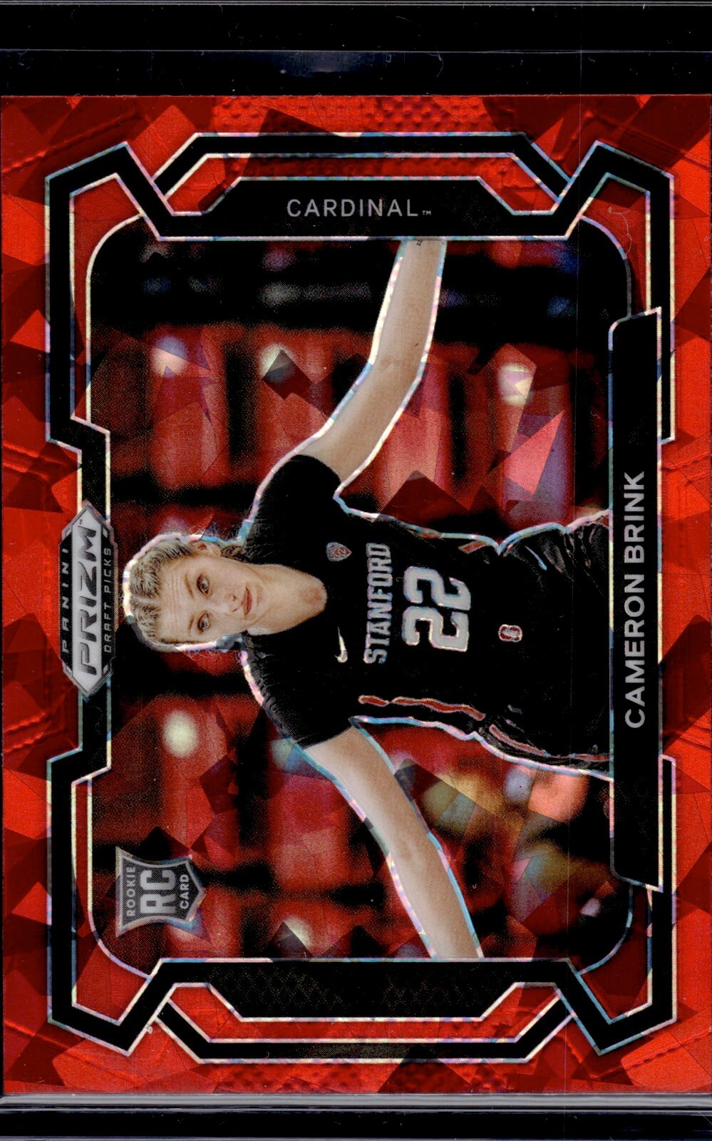 Cameron Brink VARIATION 2024 Panini Prizm Draft Picks Red Cracked Ice Rookie 89