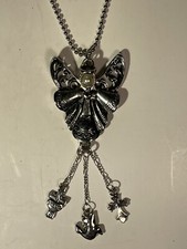 Guardian Angel Auto Car Mirror Charm GANZ Silver Tone Faux Pearl Protect Bless