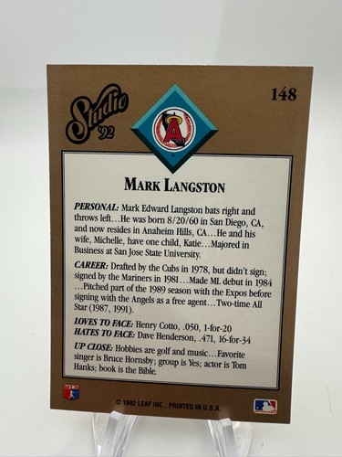 1992 Leaf Studio Baseball - #1-250 - Complete Your Set - You Pick - Picture 317 of 519