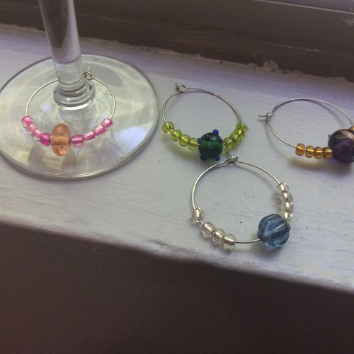Handmade Wine Glass Charms w/Glass Beads 4/pack - Picture 2 of 9