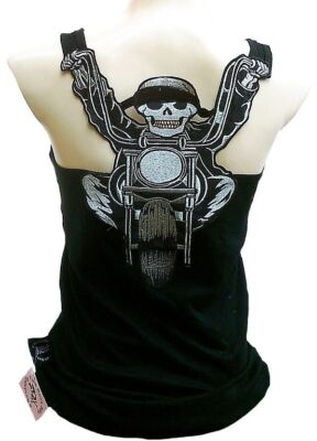 Rockabilly Punk Rock Baby BIKER SKULL Harley Tattoo Tank Top Shirt S M L XL XXL