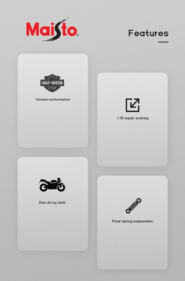 Harley Davidson Sportster Iron 883 Maisto 1:18 2014 modelo de motocicleta caja dorada Foto 4 de 4