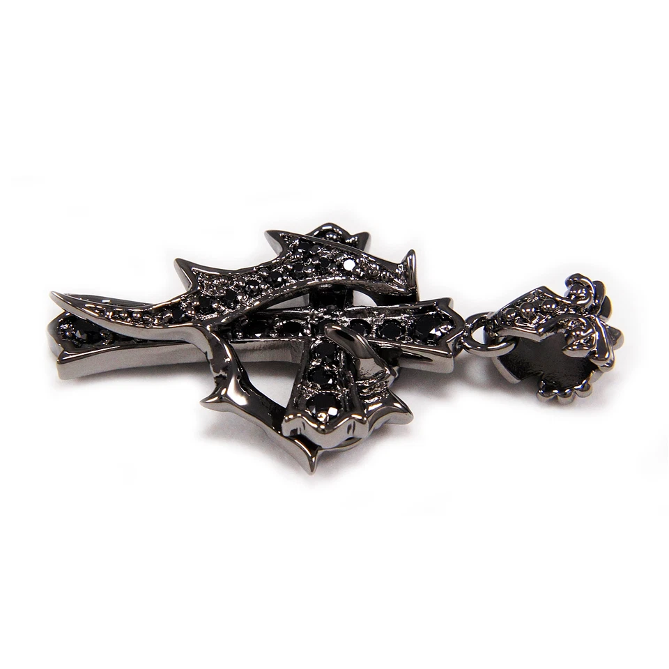 COLGANTE ROCKABILLY GÓTICO MOTOCICLISTA NEGRO CRUZ CIRCONITA NEGRA nd-020 Foto 3 de 4