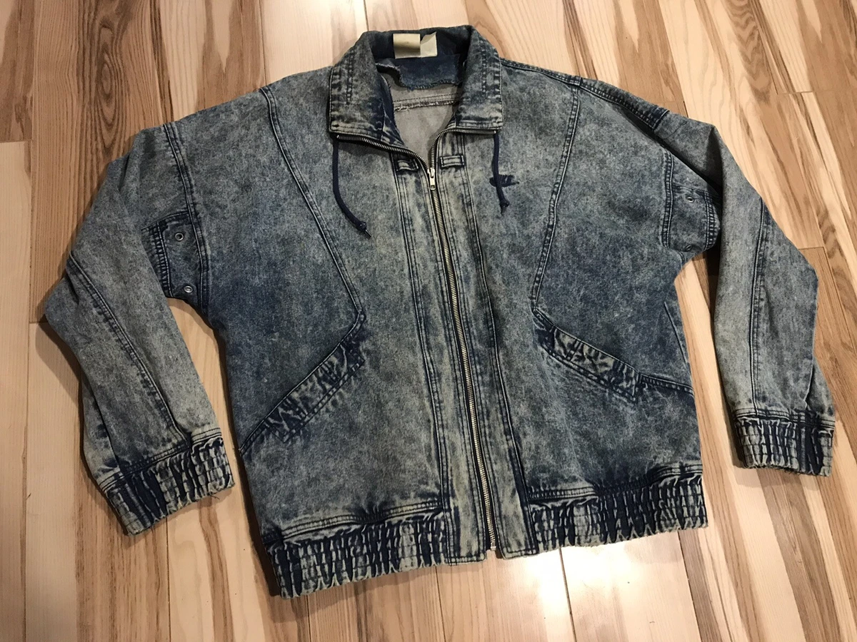 Rare Vintage Nike Challenge Court Acid Wash Denim Jacket Aggasi Tennis