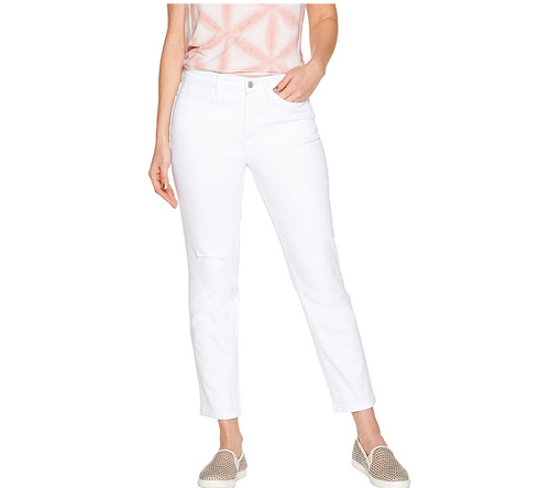 Regular Classic Denim Ankle Jeans-White 