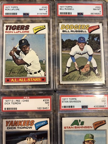 1977 TOPPS MLB-PSA-lot of 18-SEAVER, FISK-(2)PSA' 9's &(12) psa 8's-7's SEE PICS - Picture 4 of 22