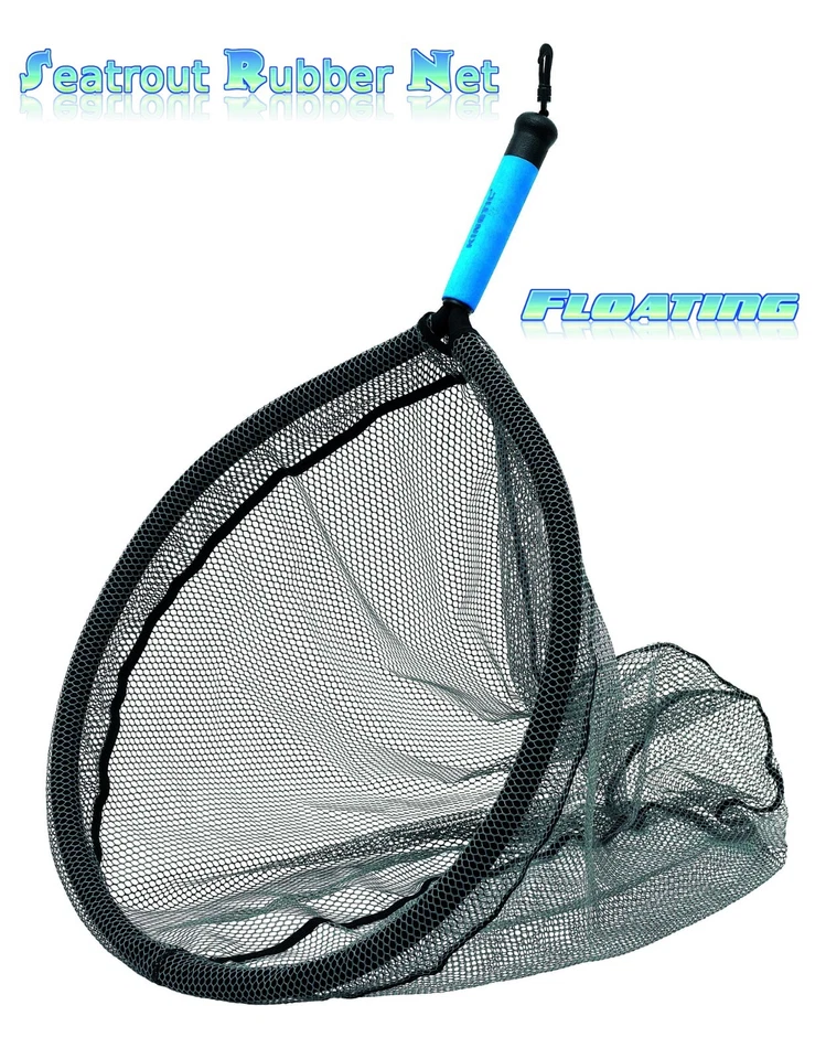 Schwimmender Meerforellen - Kescher / Seatrout Rubber Net Floating Gr.Large