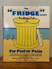 VINTAGE 1986 Inflatable Pool Cooler “THE FRIDGE” Soda Beer Beach  20” x 24” RED