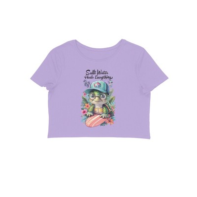 Womens Printed crop top t shirt Casual Summerwear Round Neck Girls Top Tee