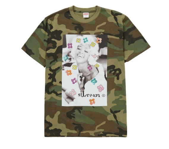 T shirt Supreme taille moyenne Naomi Campbell camouflage