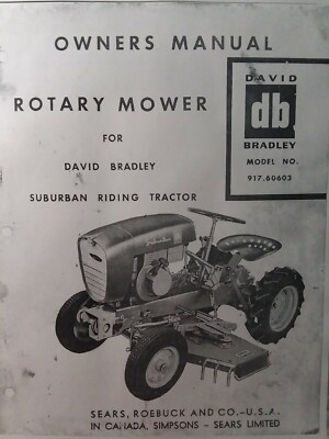 Sears Suburban David Bradley Tractor Mower Implem 917.60603 Owner & Parts Manual