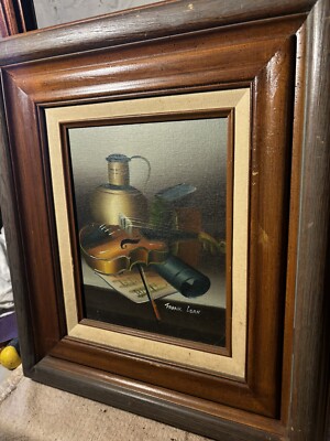 Vintage Frank Lean Oil on Canvas Framed Still Life Painting