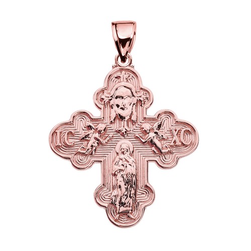 Collar Colgante Cruz ICXC Ortodoxo Oro Sólido 10K (Sálvanos) - Imagen 3 de 15