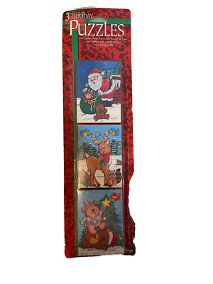 fun world Set Of 3 christmas puzzle vintage 90 s