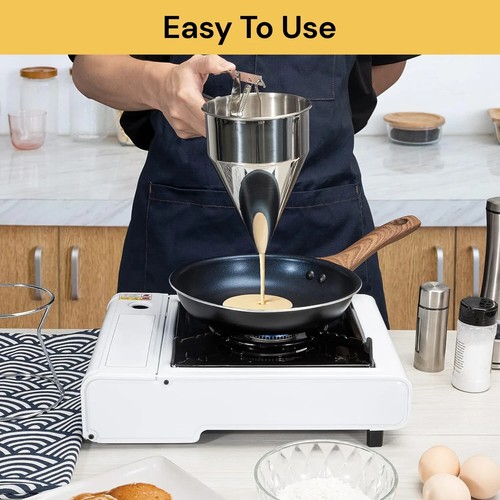 Pancake Funnel Dispenser Stainless Steel Donut Cupcake Waffle Batter Baking Tool - Picture 4 of 11