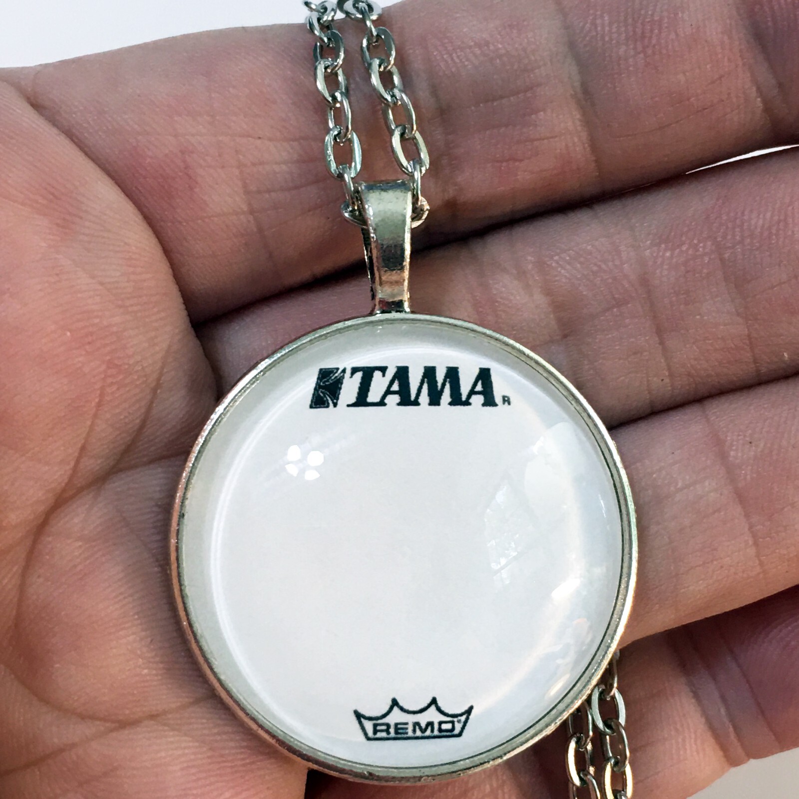 Tama Drum Head Music Jewelry Set with Necklace Keychain Cufflinks Ring Earrings Tie Clip