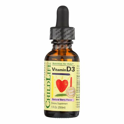 ChildLife Vitamin D3 Drops Dietary Supplement with Natural Berry Flavor 1 Fl Oz