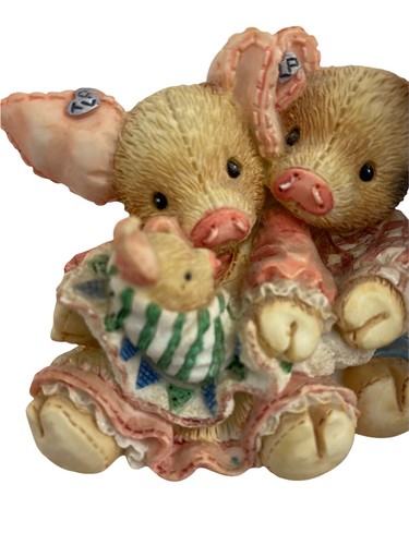 This Little Piggy Figurine 1994 Enesco This Little Piggy Makes Three Mary Rhyner - Picture 9 of 12