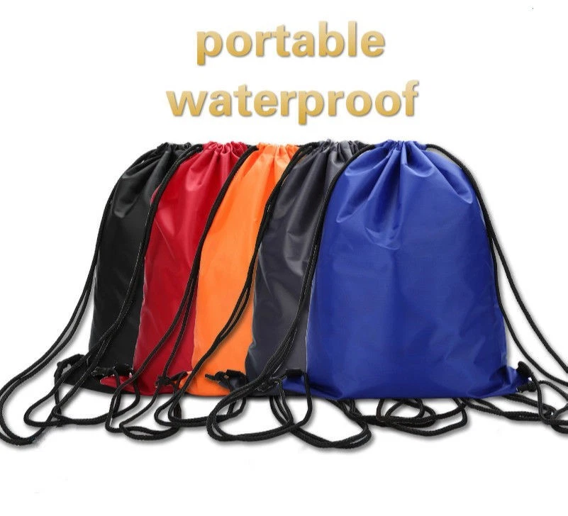 Waterproof drawstring backpack Cinch Sack Gym Sports Bag Unisex School Tote  Bag