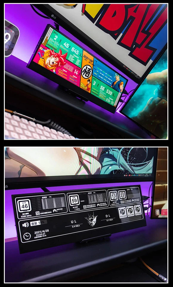 14 Inch 4k 3840x1100 USB C Portable Monitor Touch Screen IPS LCD AIDA64 PC - Image 3 of 4