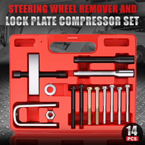 14Pcs Steering Wheel Lock Plate Puller Compressor Remover Installer Tool Set - Picture 1 of 5