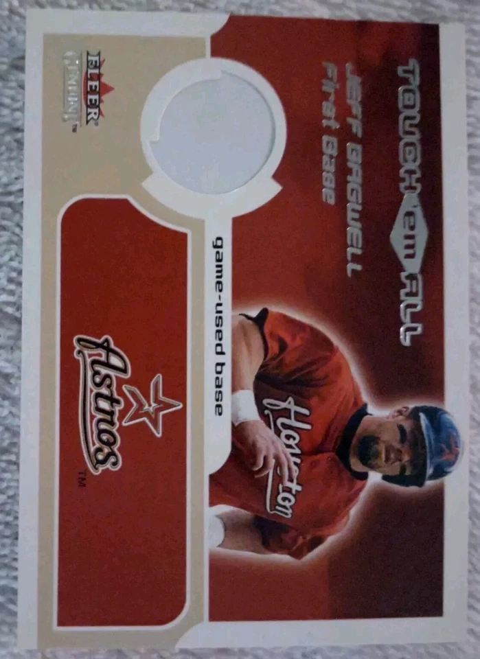 2002 Fleer Genuine Touch 'Em All Game Б/у База /350 Jeff Bagwell HOF - Изображение 4 из 4