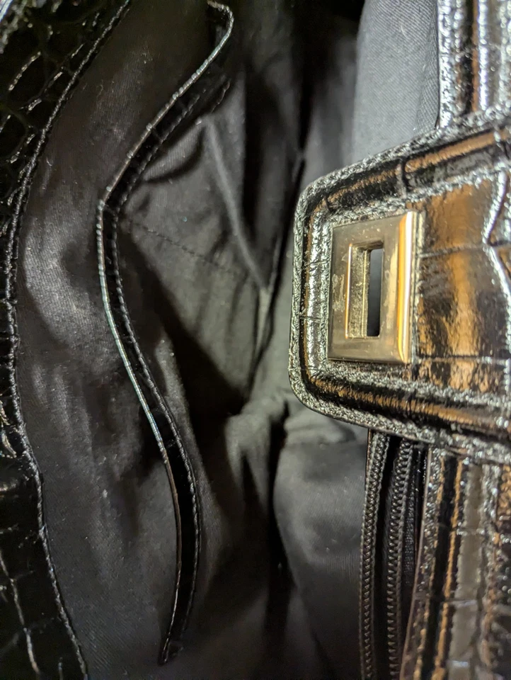 Paradox Black Leather Moc Croc Purse - Image 3 of 4