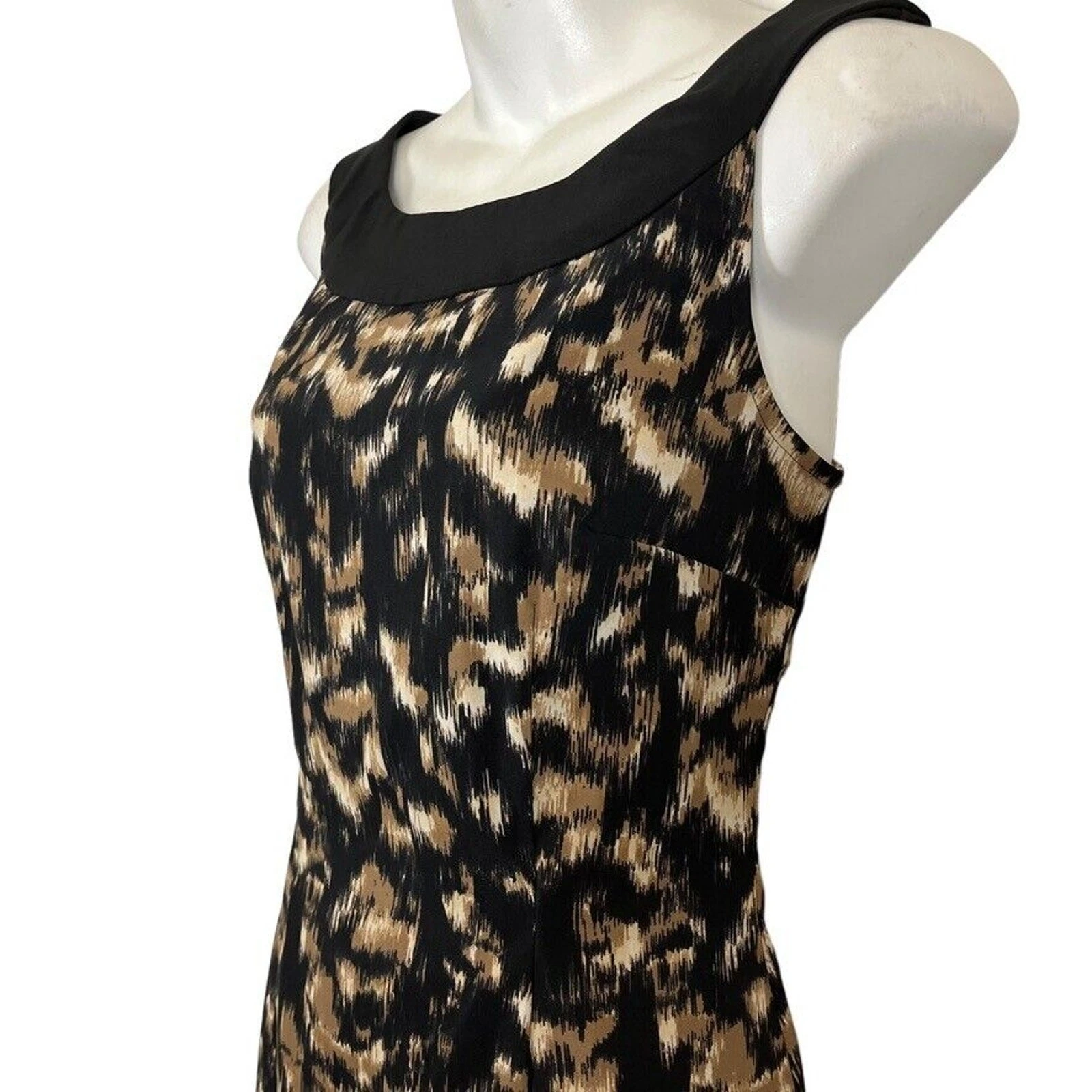 VETEMENTS Abito donna Connected Apparel nero marrone senza maniche elasticizzato sopra il ginocchio tg 6