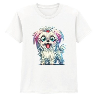 Süßes flauschiges Welpe Hund Mädchen T-Shirt Shih Tzu Geburtstagsgeschenk für Tochter