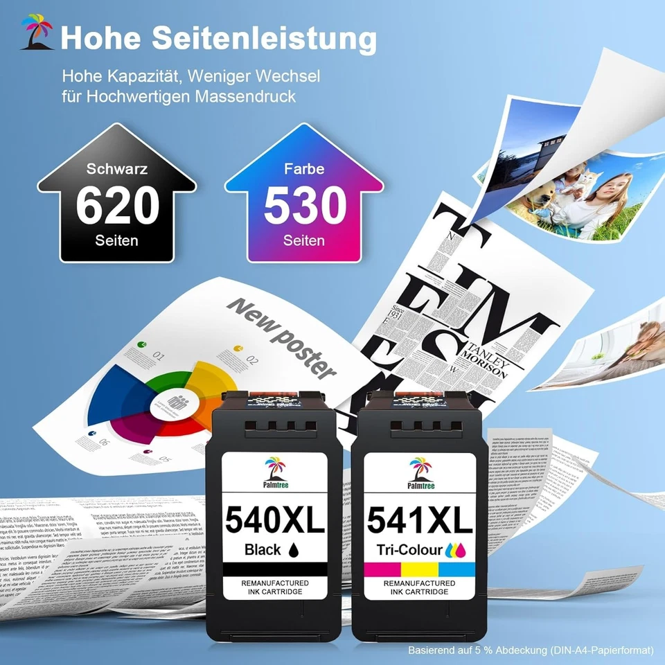 Canon 540/541 & 540XL/541XL Noir & Tricolour Cartouche d'encre pour Pixma MG2150 - Photo 3/4