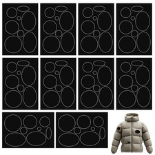 80pcs 10sheets Puffer Down Jacket Repair Patches Self Adhesive Black Nylon Wa...