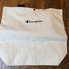 Champion Canvas Tote Bag Off-White Black Logo NWT Dance Gym School Casual
