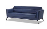 Dreisitzer 3 Sitzer Sofa BüRo MöBel Leder Polster Couch Modern Design Blau